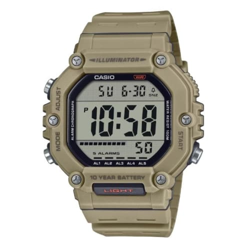 

Casio AE-1600H Series Black Digital Watch with 10-Year Battery and LED Illuminator, Beige, AE1600H-5AV.
