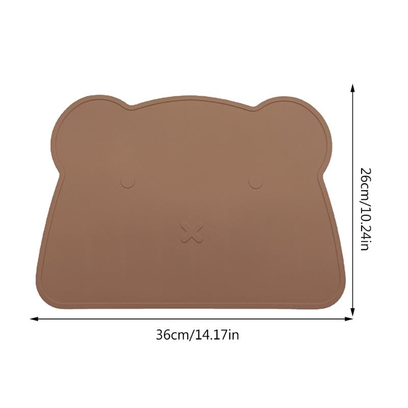 Kinder Platzdeckchen Silikon Bär Platzdeckchen Rutschfestes Platzdeckchen für Baby Kleinkind Tragbare Essunterlage BPA Frei Wiederverwendbares Platzdeckchen