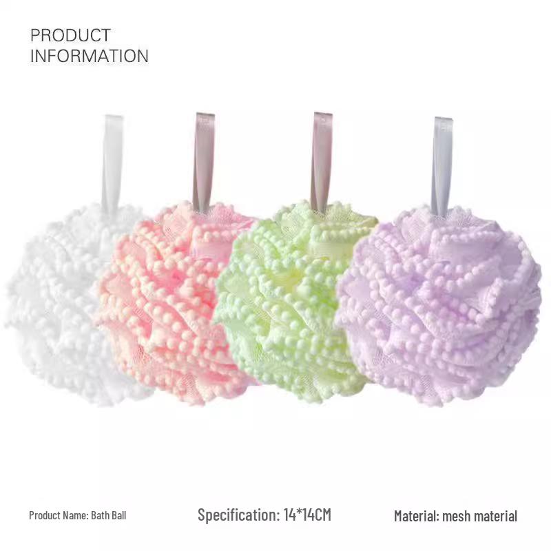 

Роскошный большой нерассыпающийся шарик для ванны - нежная отшелушивающая пенящаяся мочалка для женщин