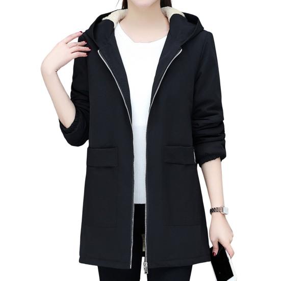 Cappotto invernale da donna, con grandi tasche, tinta unita, a maniche lunghe, cardigan con cappuccio, termico, ampio, taglie forti, spesso, soprabito invernale per l'esterno