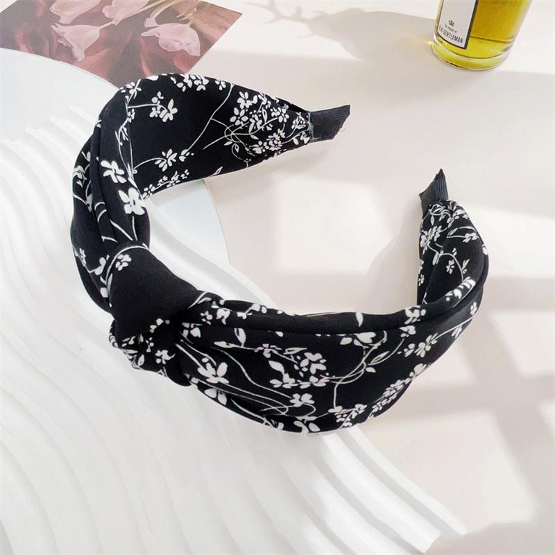 

Модные женские белые черные повязки на голову с цветочным принтом для дам и девушек, повседневные аксессуары для волос