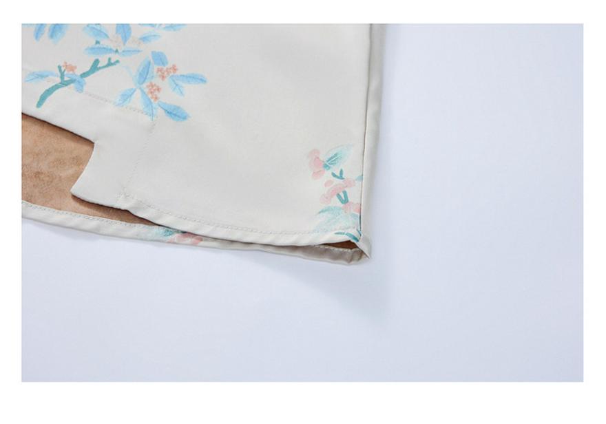 Mom's Stylish Summer Two-Piece Set: Mid-Aged Women's Chinese Style Short-Sleeve Shirt + Skirt Pants.