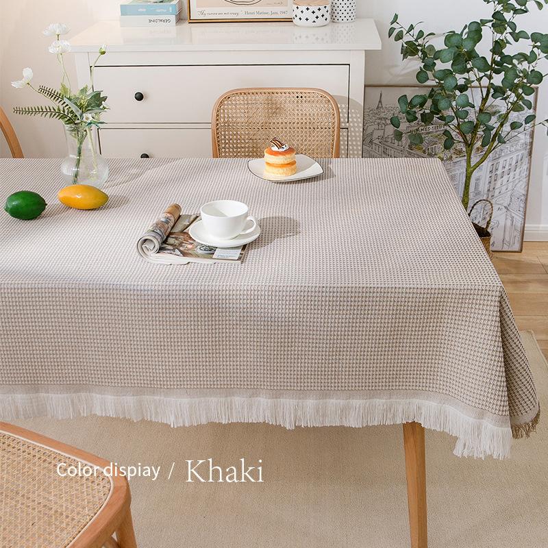 Cotton And Linen Tablecloth Rectangular Coffee Table Fringed Lace Tablecloth Photo Light Luxury Table Cloth Round Table Cloth Camping