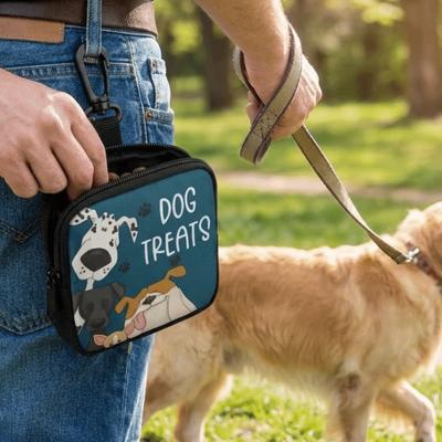 Zipper Closure Pet Training Reward Bag Transparent Window Dog Care Bag Pet Snack Bag  Travel
