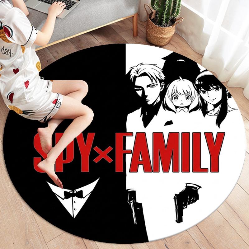 Spyxfamily Round Area Rug Carpet Rug For Living Room Bedroom Sofa Playroom Decor Nonslip Floor Mat