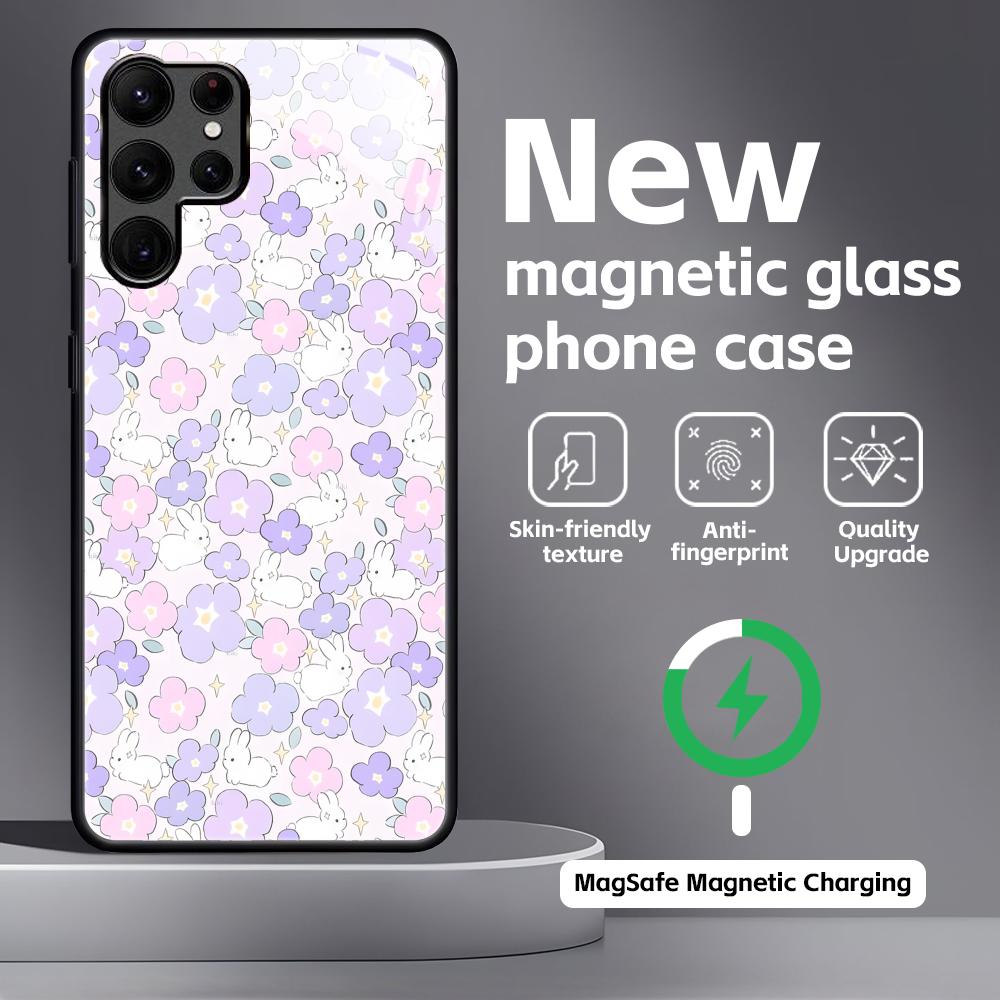Easter Phone Case For Samsung S26 S25 S24 S23 S22 S21 Plus Ultra Note20 Glass Magnetic Case