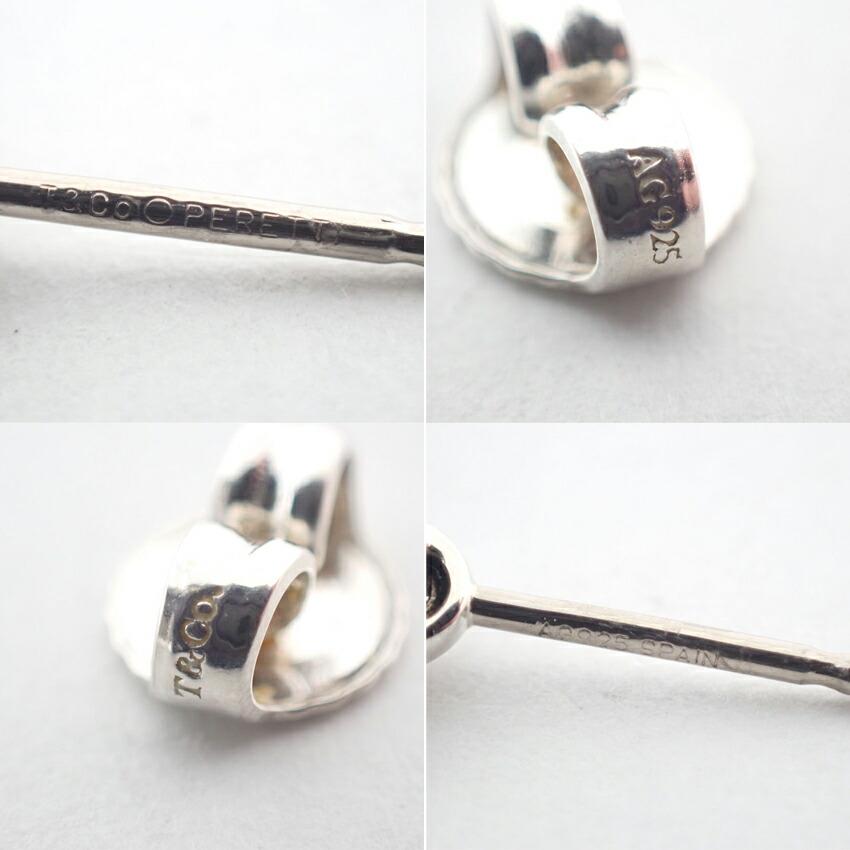 [Pre-owned] TIFFANY 925 Open Heart Diamond Earrings (One Side) / j64-9