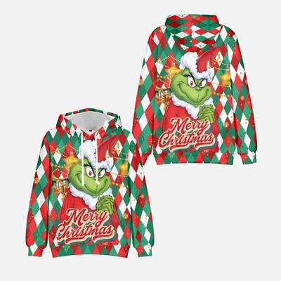 Fashion for Fans of Unisex The Grinch Printed Hoodies Sweatshirt Outdoor Sport Cosplay Pullovers Cosplay Costume