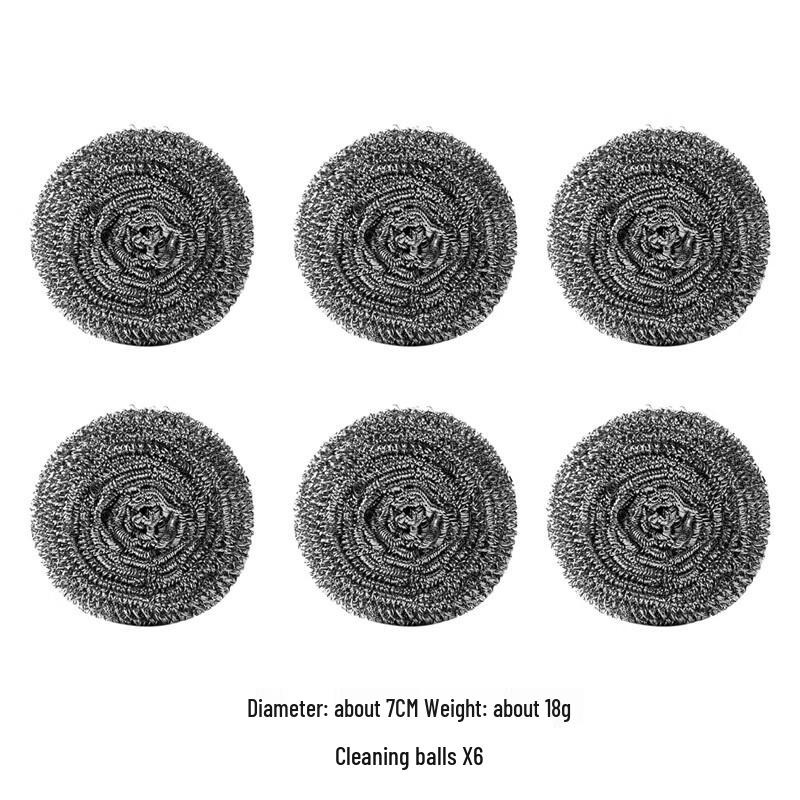 ZHEJI Household Stainless Steel Scourer Balls, 6-Pack