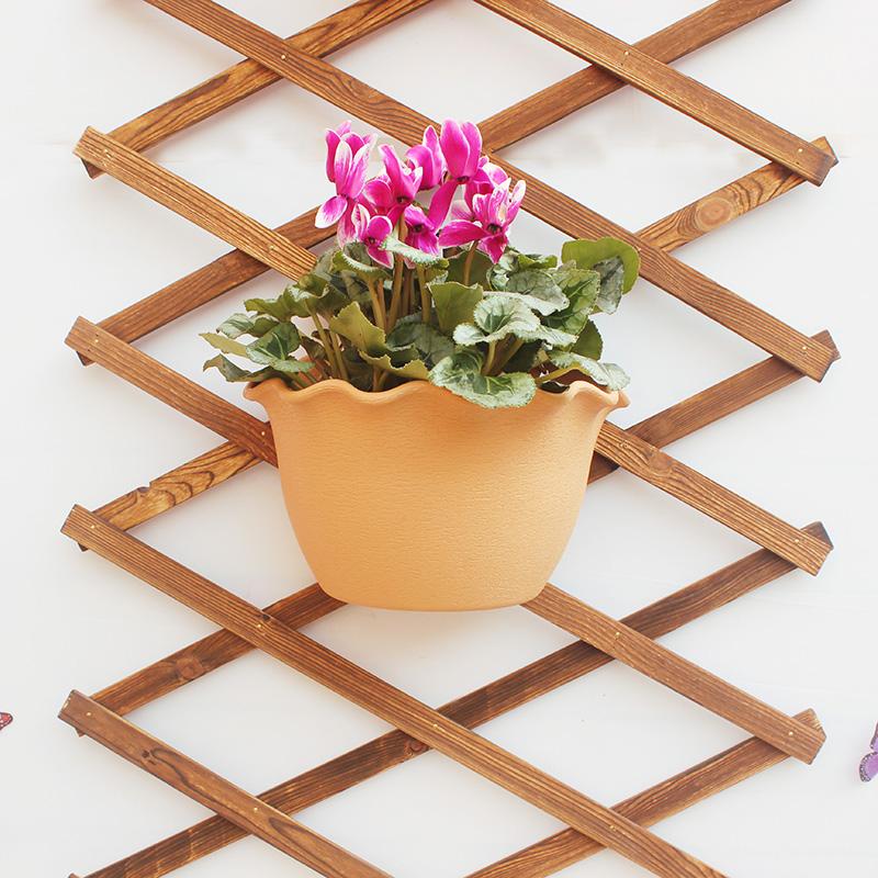 Carbonized Wooden Garden Wall Fence Panel Plant Climb Trellis Support Decorative Garden Fence for Home Yard Garden Decoration