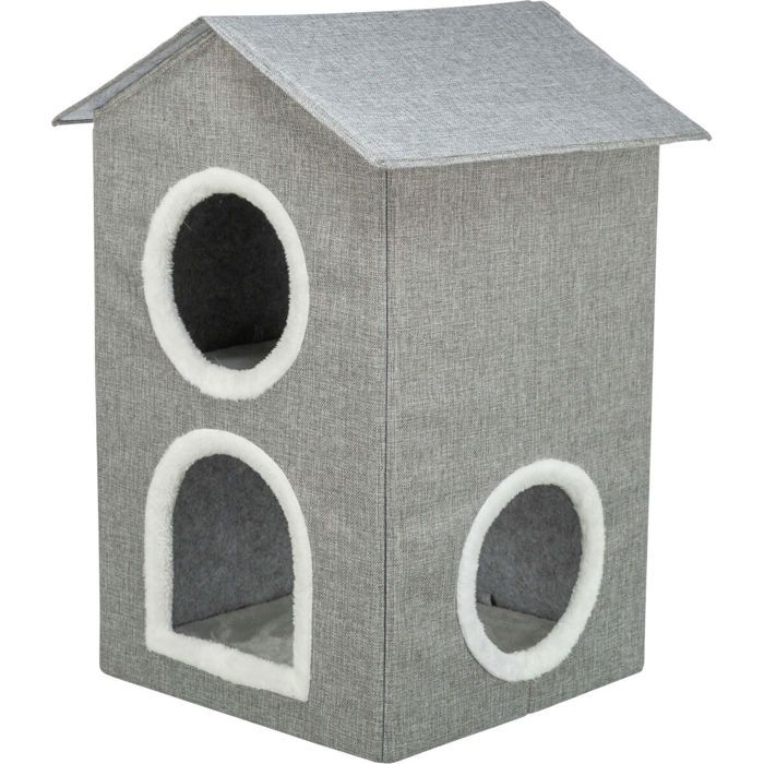 Katzenhaus - TRIXIE - Nora - 2 Etagen - Polyestergewebe - MDF - Innen