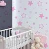 6 Fogli Adesivi Murali Stella Rosa Carina Autoadesivi, Decorazione Parete di Sfondo per Cameretta Bambini Camera da Letto Casa
