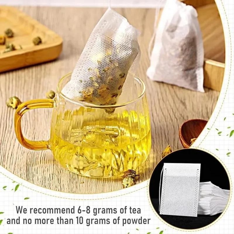 300/50PCS Disposable Tea Filter Bags Non-woven Fabric Tea Bag with Drawstring Kitchen Filter Paper for Coffee Herb Loose Tea