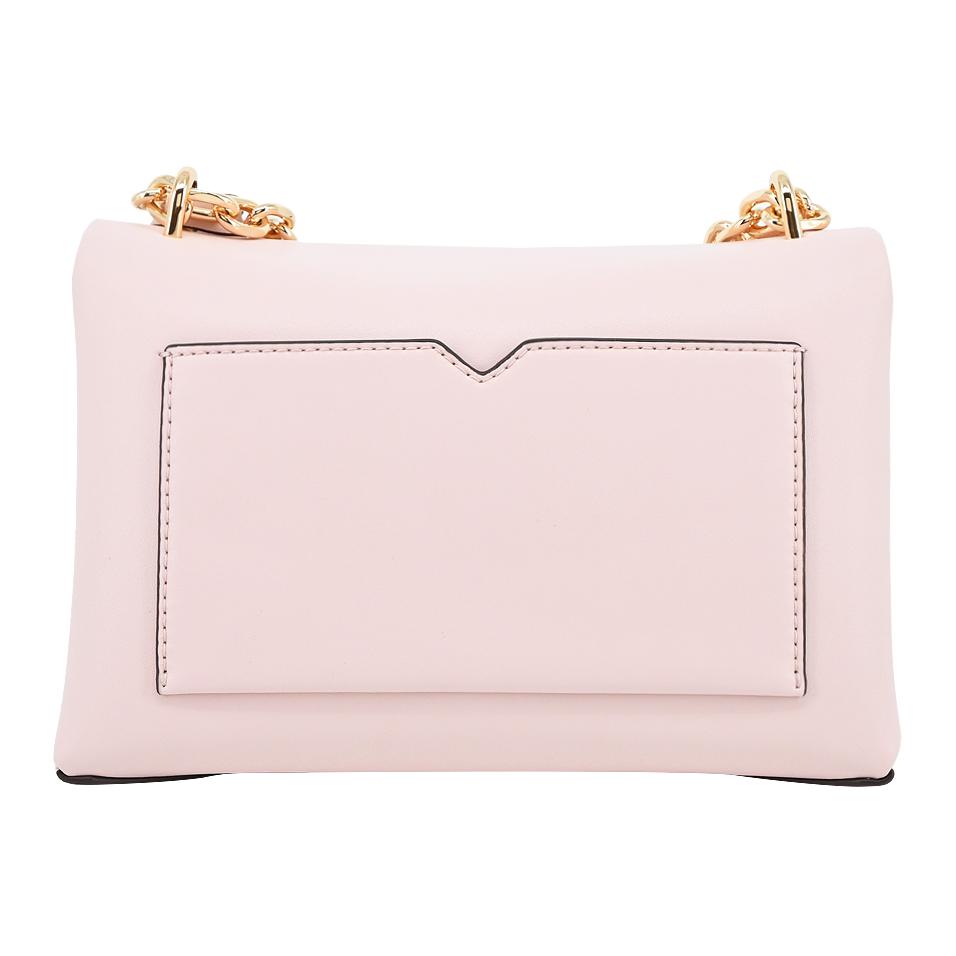 Michael Kors Mk Cece Classic Solid Color Vintage Chain Gold Buckle Flap Polyester Crossbody Shoulder Bag Medium Women Bags 35F2G0EF8O-POWDER-BLUSH