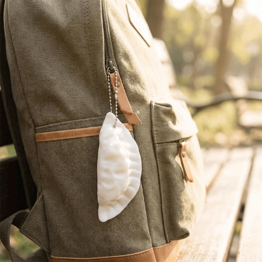 Lifelike Simulation Dumpling Keychain Soft Pinch Food Pendant Dumpling Squeeze Toy Bag Charms