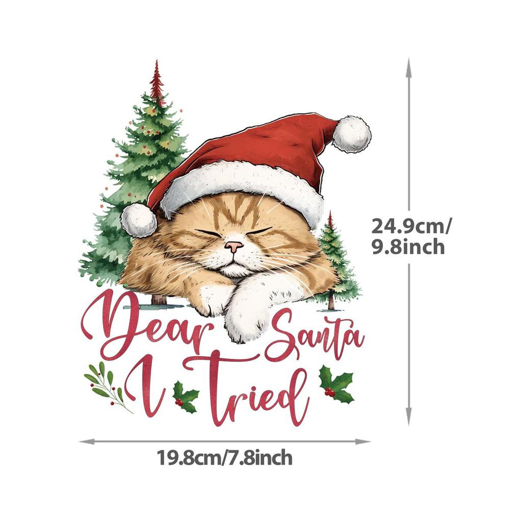 Winter Snow Doll Iron Patches, Christmas Tree Vinyl Stickers, Cars, Clothes, Hooded Sweatshirts, Heat Transfer, Diy T-shirts