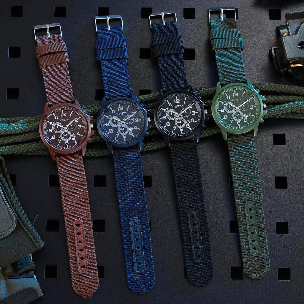 Fashion Mens Military Watch Casual Nylon Sports Quartz Watch With Calendar Reloj Hombre