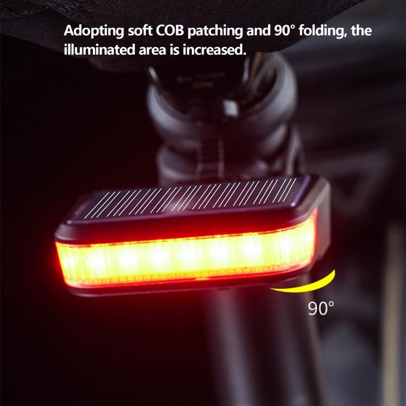Solar Charging High Brightness Safety Warning Taillight LED Bicycles Tail Lamp Watertight Tail Light Bikes Rear Light