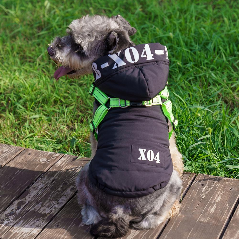 Waterproof Warm Dog Jacket With Harness Winter Dog Clothes Chihuahua French-Bulldog Vest Coat Pet Costume for Small Medium Dogs