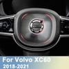 Stainless Steel Car Styling Steering Wheel Logo Emblem Cover Ring Trim Stickers For Volvo XC60 2018    Accessories