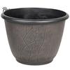 Large Plastic Planters for Outdoor 12 Inch Thickened Flower Pots Indoor, Leaf-Pattern Texture Stable Heavy Duty Plant Planter with Drainage