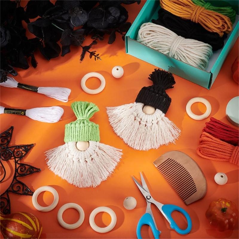 Weihnachtsmann DIY-Kits mit Anleitung, DIY Makramee Weihnachtsdekorationen