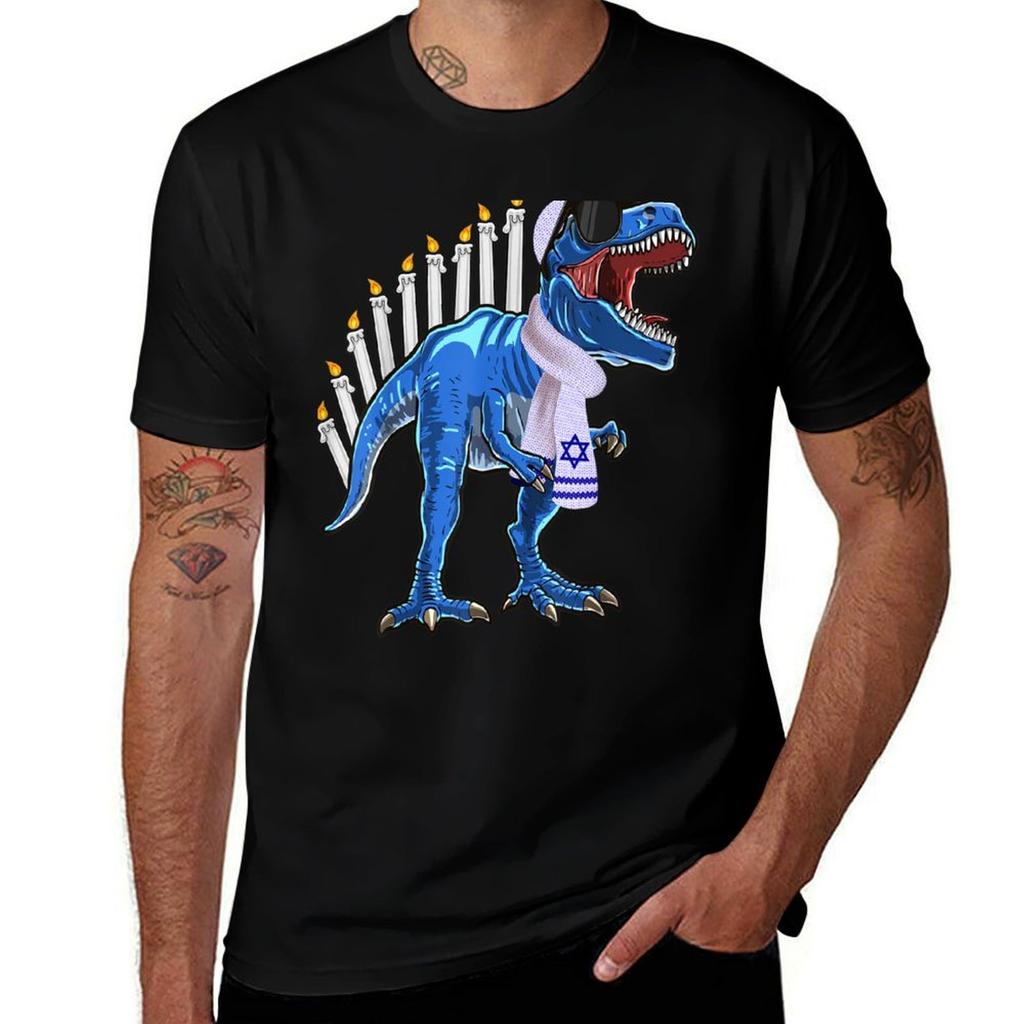 Unisexorasaurus Rex Shirt T Rex Dinosaur Hanukkah Gift For Boys Tshirt Dry Fit Athletic Short Sleeve Shirt
