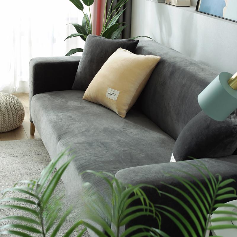 Elastic Sofa Cover All-inclusive Universal Cover Winter Thickened Plush Chaise Sofa Cover Cloth Pad Universal for All Seasons Nordic