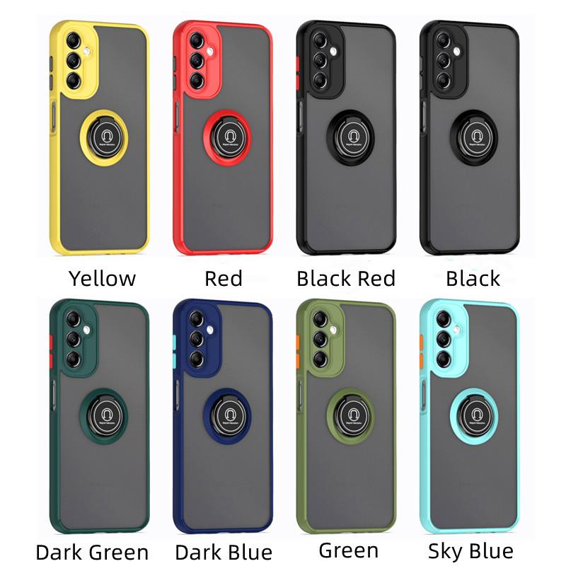 Armor Matte Case for Samsung Galaxy A14 5G A24 A34 A54 A13 A33 A53 A23 A73 A52S A52 Cover Ring Magnetic Holder Stand Business Full Protection