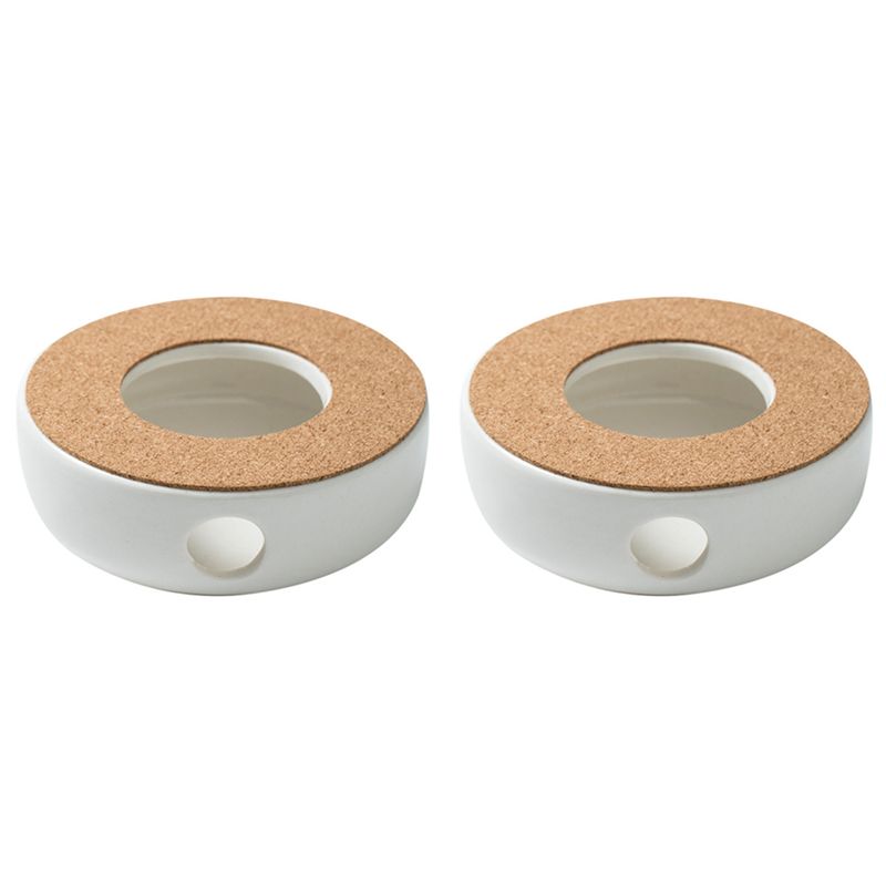 A84E-2X Мини Портативная Подставка-держатель для Чайника Подогреватель для Чайника Изоляционная Подставка Подогреватель для Кофе и Воды Подсвечник белый