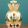 European Style Automatic Toothpick Box Fashion Metal Vintage Toothpick Holder Toothpick Dispenser Box Home Decoration New Design