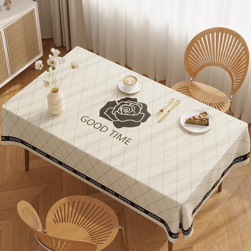 Dining Table Cloth, Tabletop Protective Pad, Waterproof, Oil-Proof, Anti-Scalding, Leave-In, Small Fresh And Versatile Rectangular Dining Table