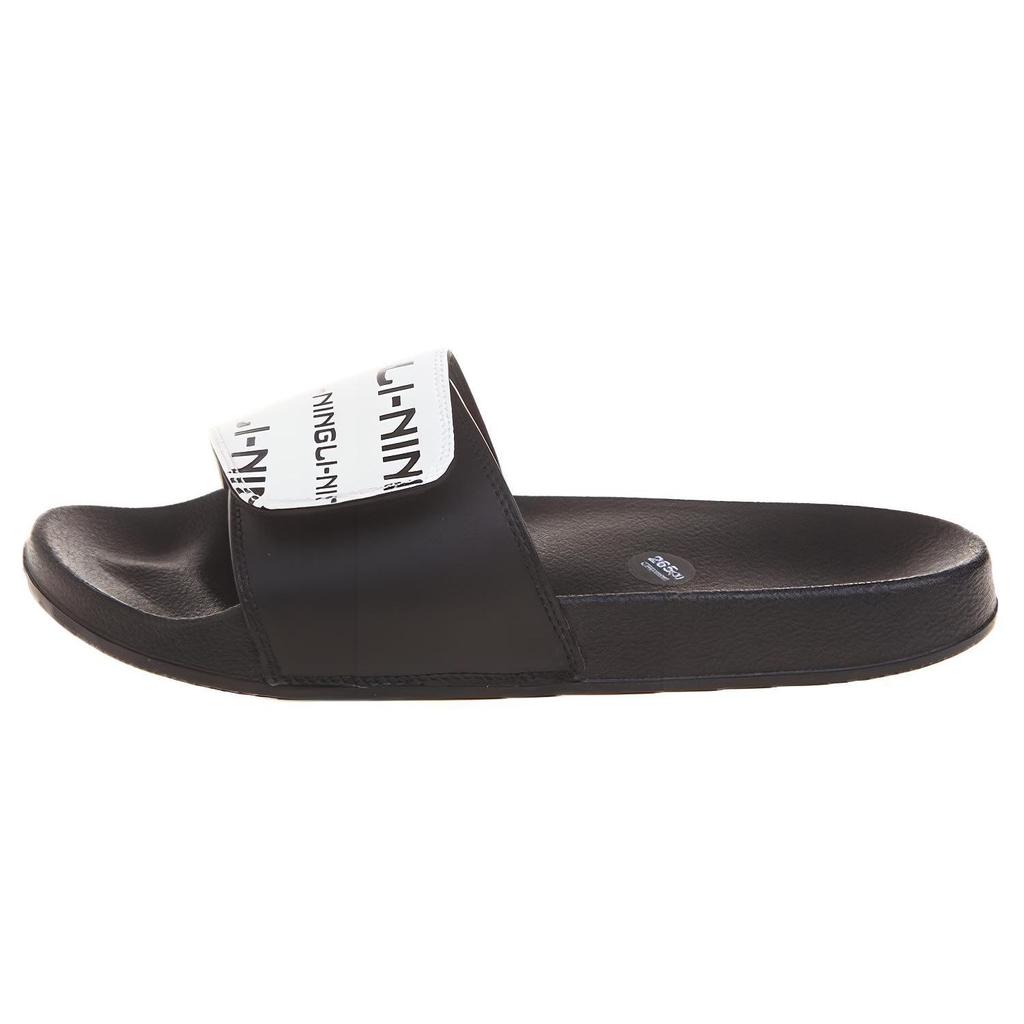 Li-Ning Comfortable Versatile Casual Silent Slide Sandals Men Footwear Black White AGAR021-1