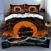 Haunting ship silhouette. Bedding Duvet cover sets Duvet covers Pillowcases gifts (1 * Duvet Cover 2 * Pillowcases, without duvet insert)