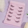 Half EyeLashes 5 Pairs Manga Lashes Clear Band Natural False Crisscross Eyelashes Wispy Short Cat Eye Eyelash Extension