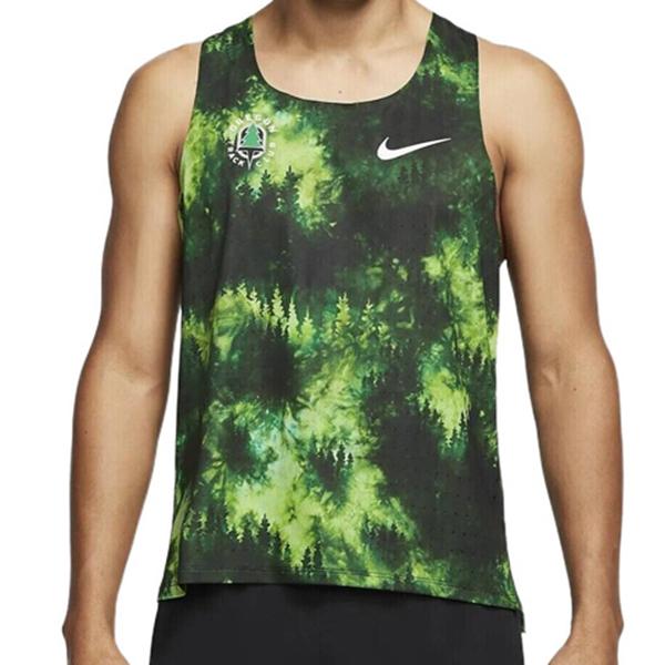 Nike Logo Print Round Neck Sleeveless Tank Top Men Tops Green CW1259-100