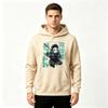 Men Anime Character Print Pullover Hoodie Casual Long Sleeve Streetwear Loose Fit Hooded Sweatshirt for Daily Wear