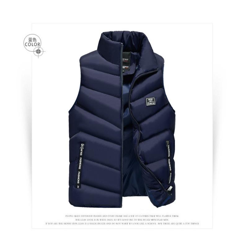 Gilet imbottito spesso senza maniche da uomo, giacca invernale casual