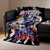 "Anime Warriors Group with Mystic Powers Artwork Flannel blanket for bedroom, living room, sofa, and nap sofas"