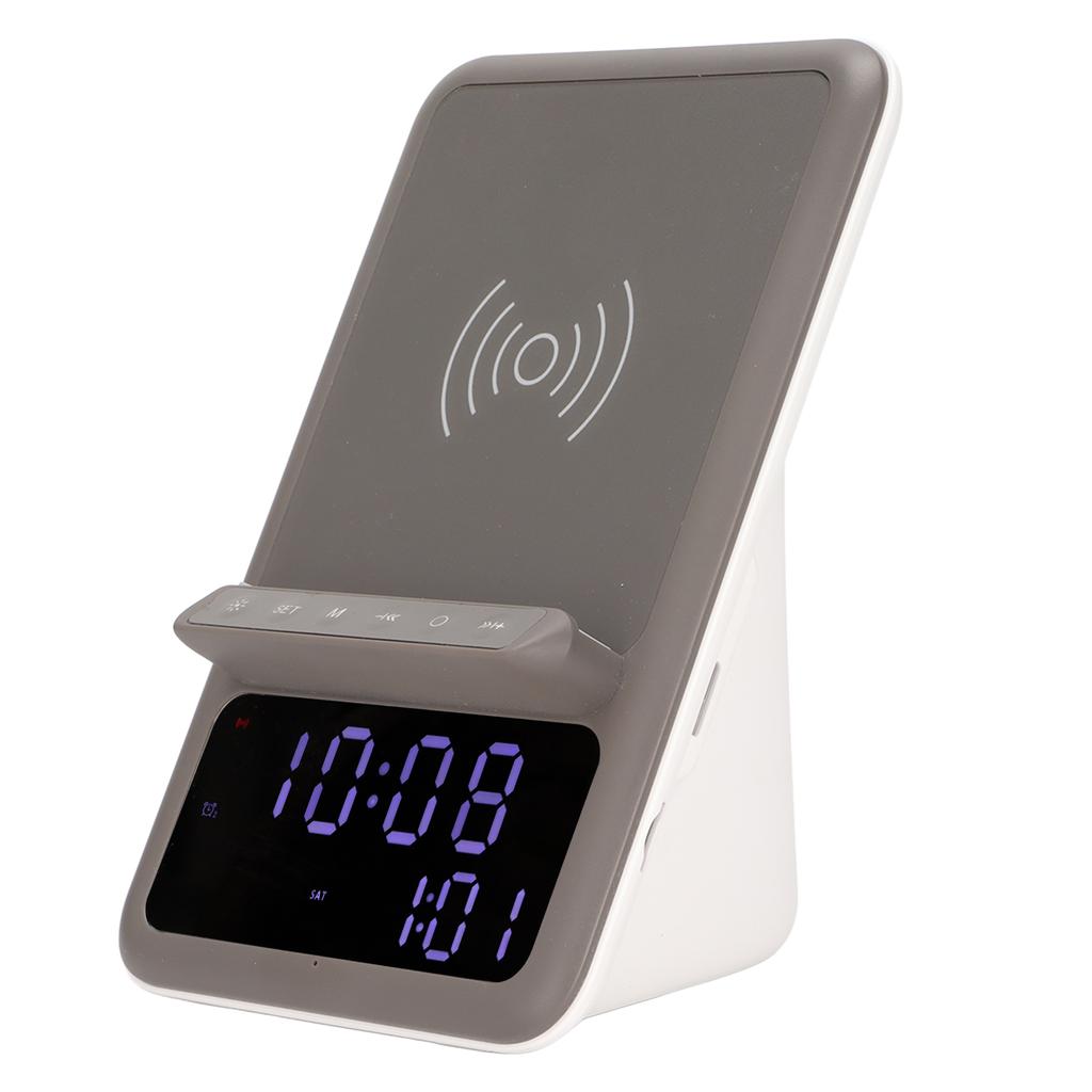 Alarm Clock Charger Fast Multi Functional Bluetooth Speaker Clock with Wireless Charging Function for Mobile Phones
