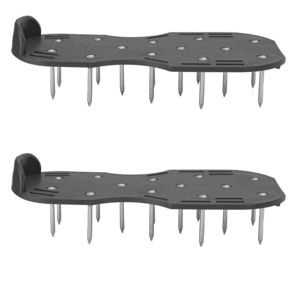 Lawn Aerator Shoes with Strap Lawn Aerating Sandals Garden Grass Loosening Tools for Courtyards Black