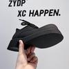Men's Trendy British Style White Leather Lace-Up Shoes - Round Toe, Thick Sole, Business Casual (Model 24308-A)