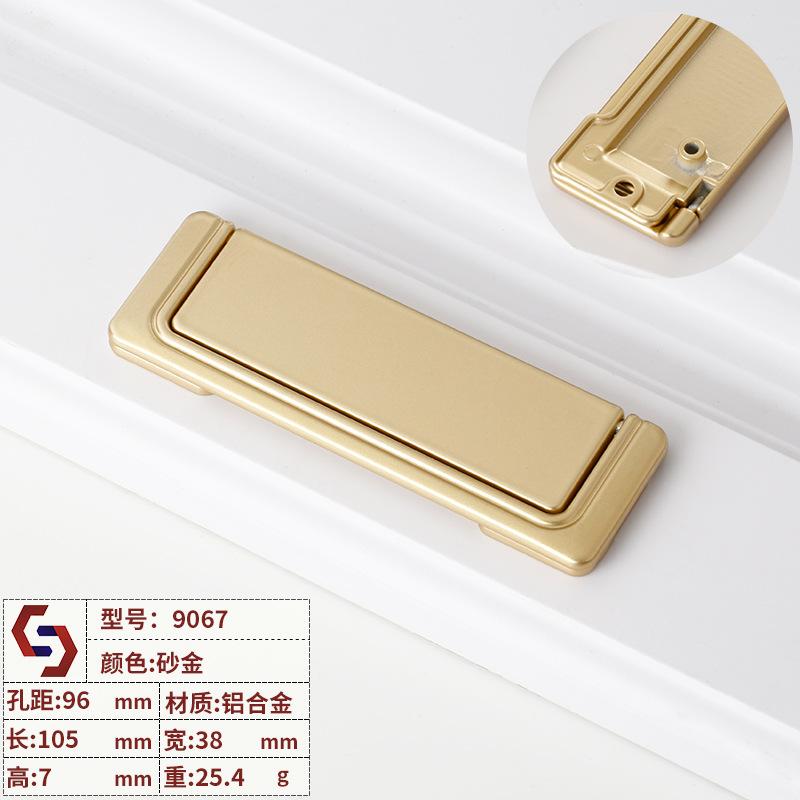 1pcs Modern Hidden Furniture Handles Black Gold Drawer Door Pull Handles for Cabinets and Drawers Beside  Knobs Cupboard Knob
