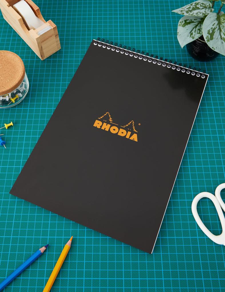 (1, 8 A A 1/4 X 11 A A 3/4) - Rhodia Wirebound Notebooks Ruled 21cm X 32cm Black