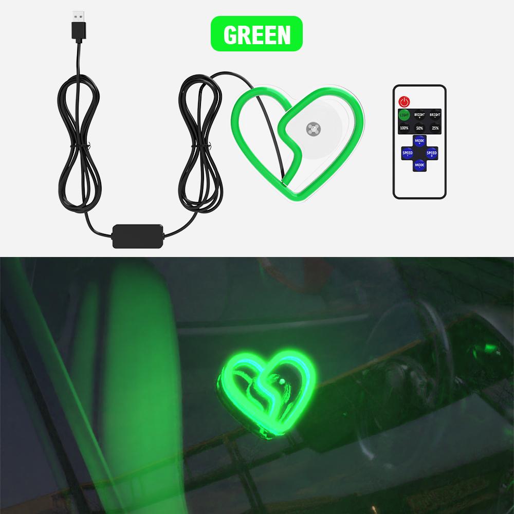 LED Window Automobile Lights for Car, Neon Lights Car Decoration, Glowing Heart Atmosphere Lights USBwiring,interior Decoration