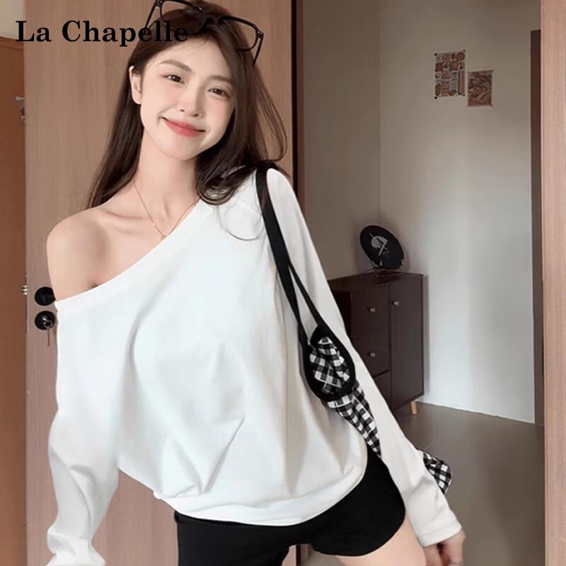 La Chapelle 2025 Women's Relaxed Off-Shoulder Long Sleeve Top