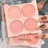 MINSHZEE Four-Color Matte Blush Palette - Natural Nude & Purple Rouge Contour Set