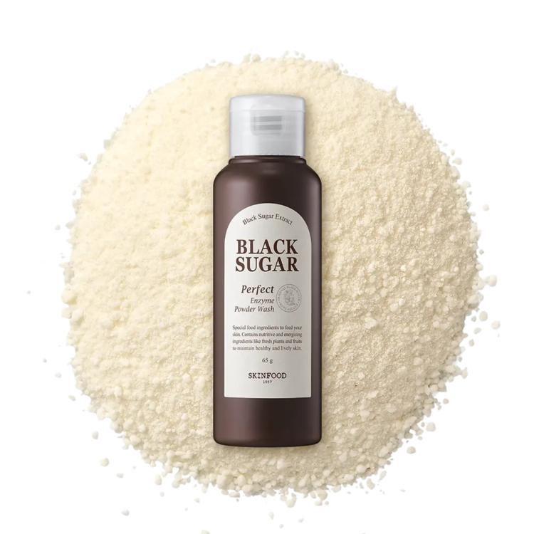 [Skin Food] Black Sugar Perfect Enzyme Powder Wash Gentle Exfoliating Cleanser – 65g