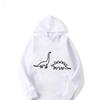 2025 Autumn/Winter New Manga Women's Dinosaur Printed Fashion Casual Hoodie Outdoor Sports Simple Loose Comfortable Coat