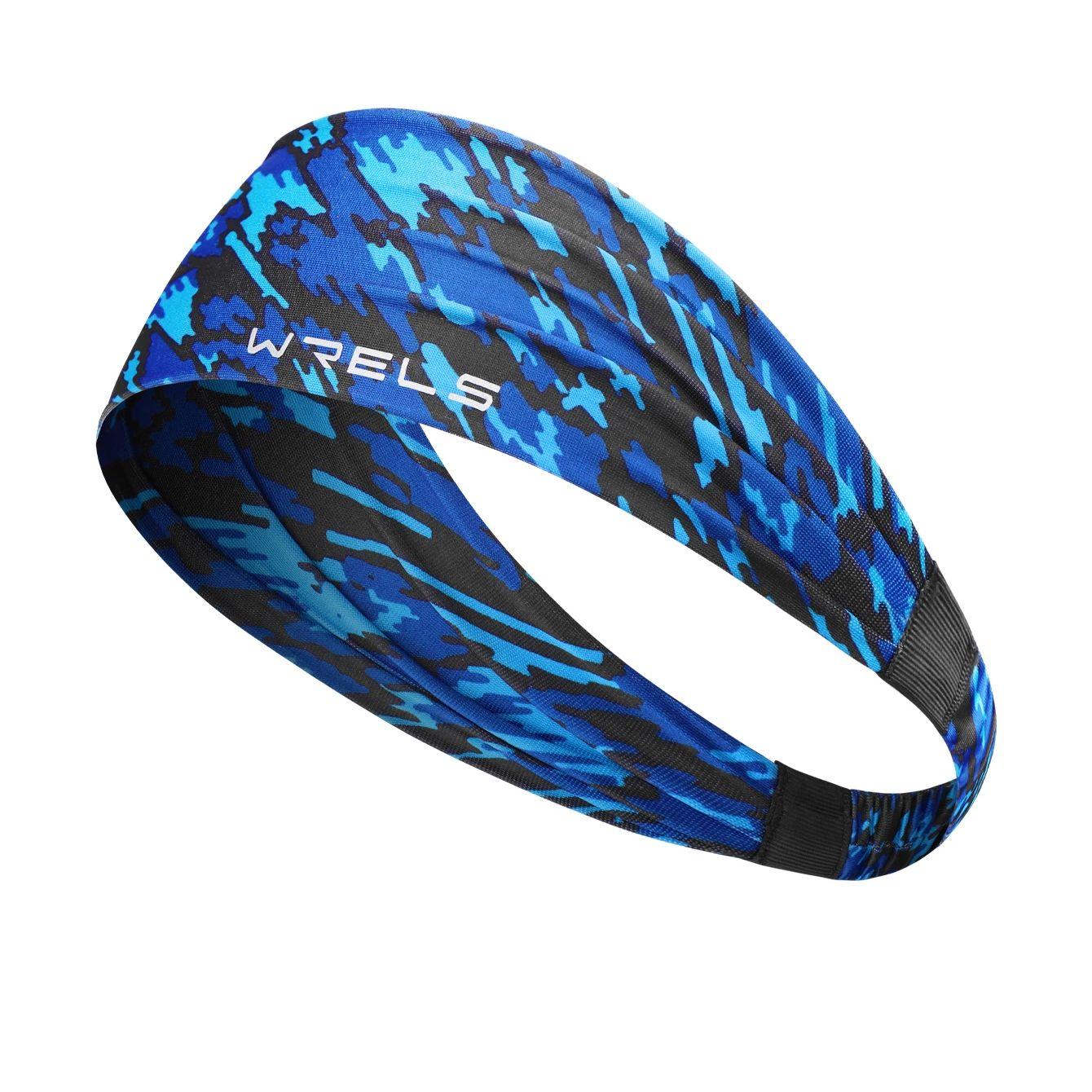 

WRELS Sports Headband Breathable Elastic Gym Fitness Hairband Quick-Drying Running Yoga Lightweight Stretch Women Men Sweatband синій